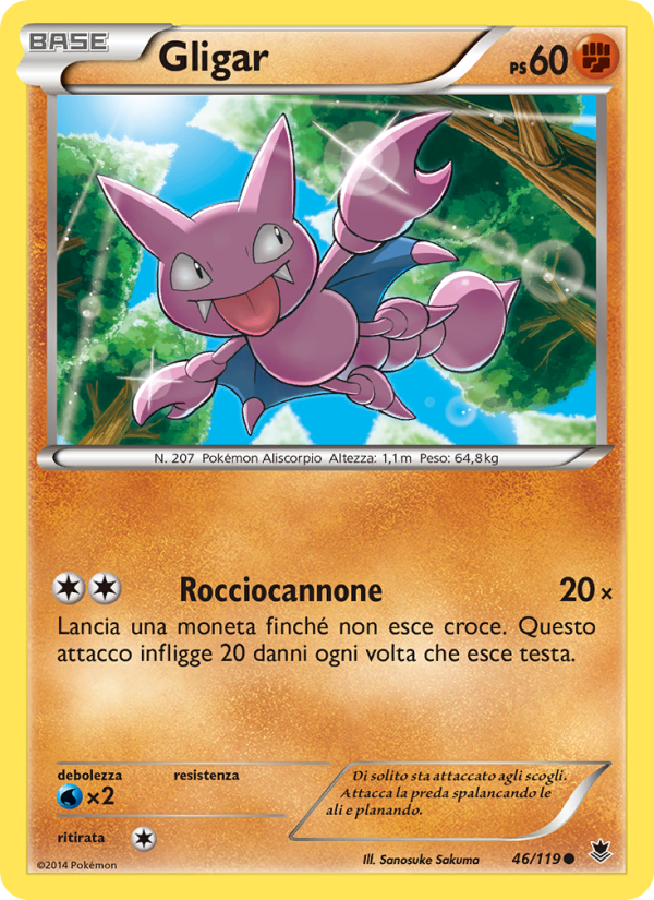 Gligar 046/124 — Phantom Forces (Italian Pokémon TCG card)