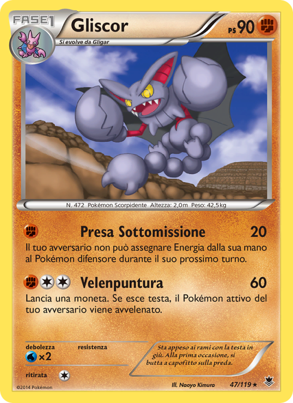 Gliscor 047/124 — Phantom Forces (Italian Pokémon TCG card)