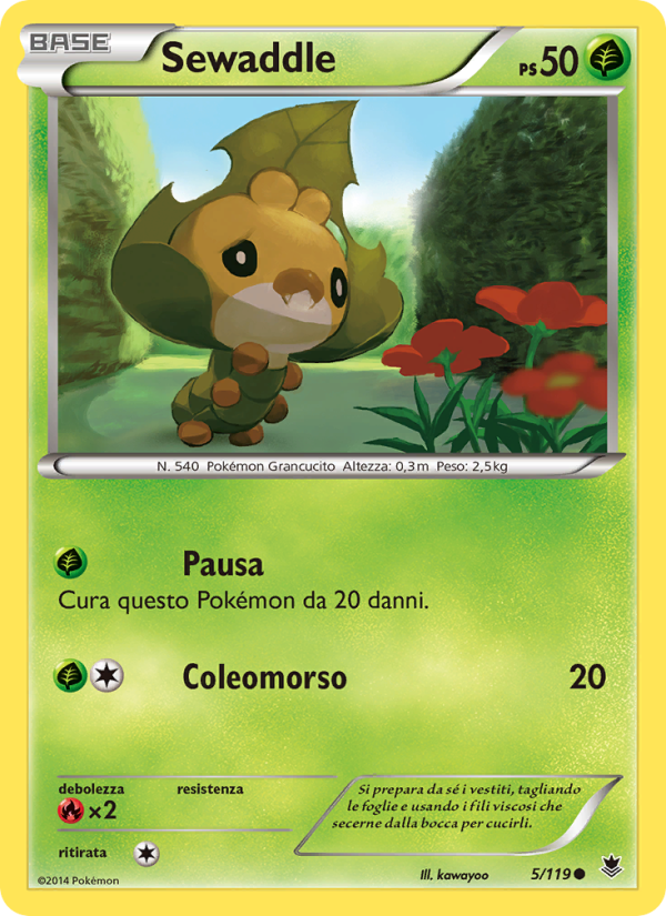 Sewaddle 005/124 — Phantom Forces (Italian Pokémon TCG card)