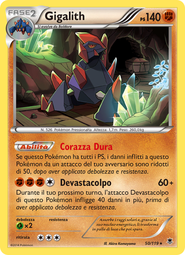 Gigalith 050/124 — Phantom Forces (Italian Pokémon TCG card)