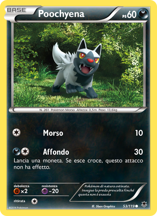 Poochyena 053/124 — Phantom Forces (Italian Pokémon TCG card)