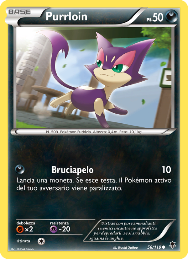 Purrloin 056/124 — Phantom Forces (Italian Pokémon TCG card)