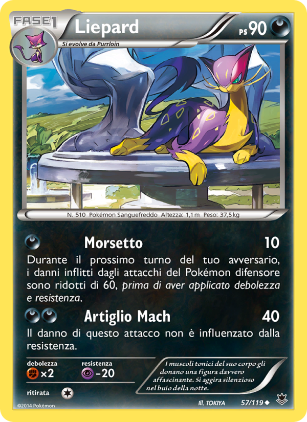 Liepard 057/124 — Phantom Forces (Italian Pokémon TCG card)