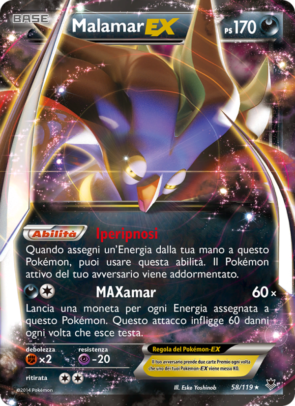 Malamar EX 058/124 — Phantom Forces (Italian Pokémon TCG card)