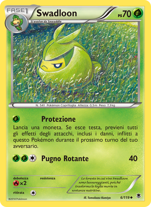 Swadloon 006/124 — Phantom Forces (Italian Pokémon TCG card)