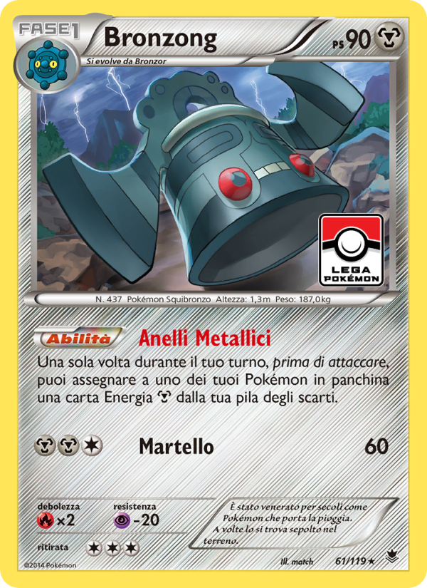 Bronzong 061/124 — Phantom Forces (Italian Pokémon TCG card)