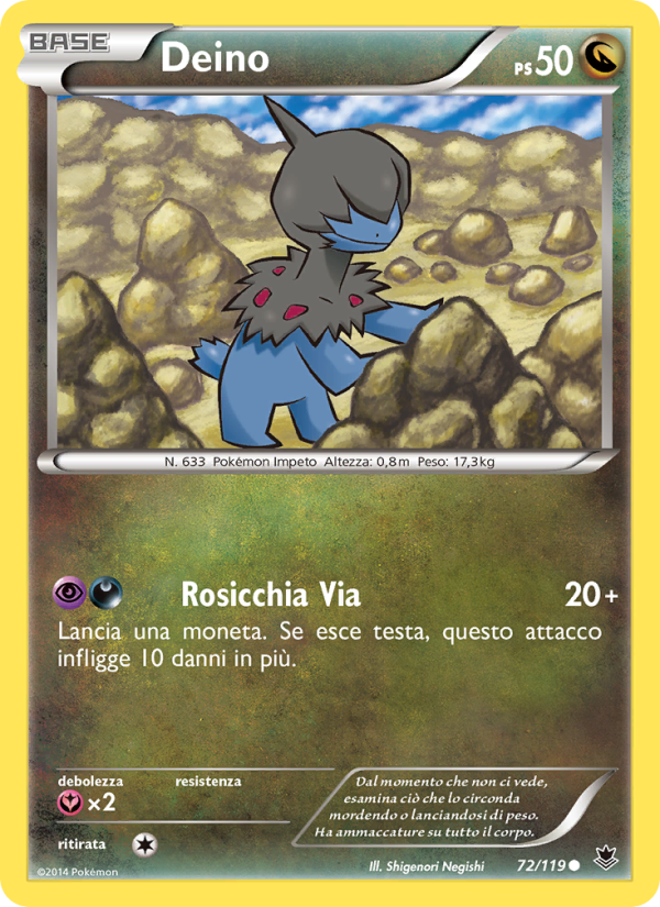 Deino 072/124 — Phantom Forces (Italian Pokémon TCG card)