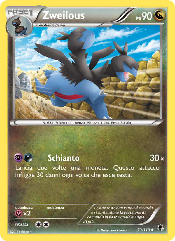 Zweilous 073/124 — Phantom Forces (Italian Pokémon TCG card)