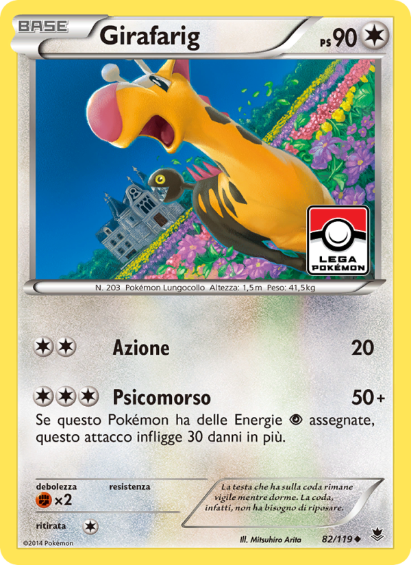 Girafarig 082/124 — Phantom Forces (Italian Pokémon TCG card)