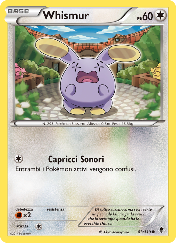Whismur 083/124 — Phantom Forces (Italian Pokémon TCG card)