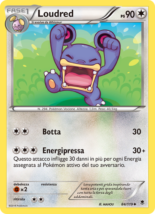 Loudred 084/124 — Phantom Forces (Italian Pokémon TCG card)