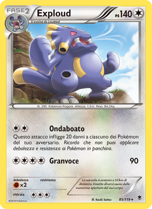 Exploud 085/124 — Phantom Forces (Italian Pokémon TCG card)