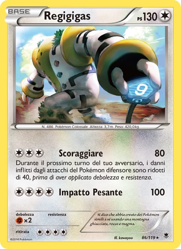 Regigigas 086/124 — Phantom Forces (Italian Pokémon TCG card)