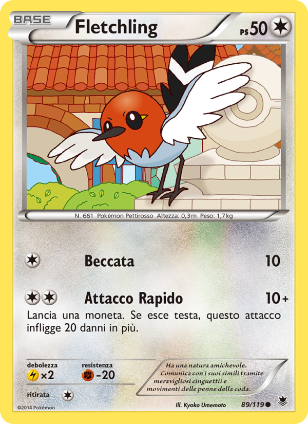 Fletchling 089/124 — Phantom Forces (Italian Pokémon TCG card)