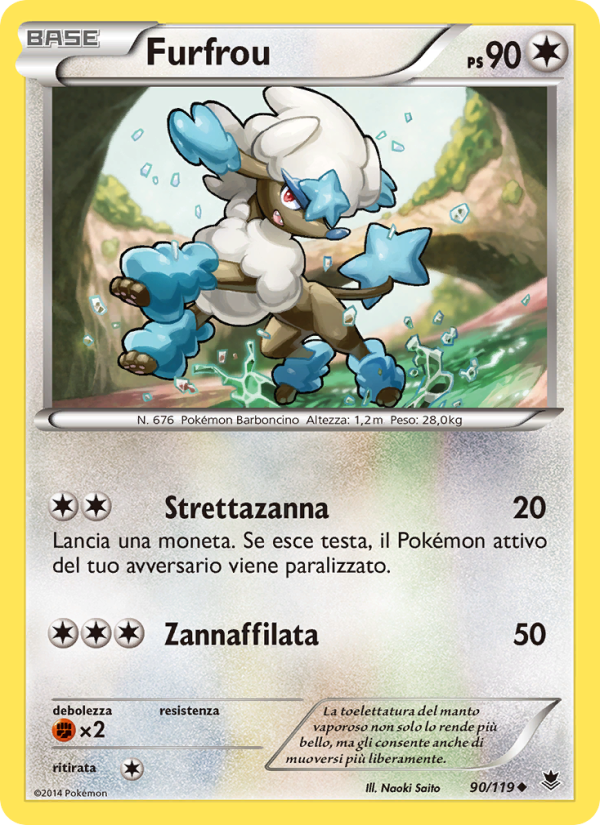 Furfrou 090/124 — Phantom Forces (Italian Pokémon TCG card)