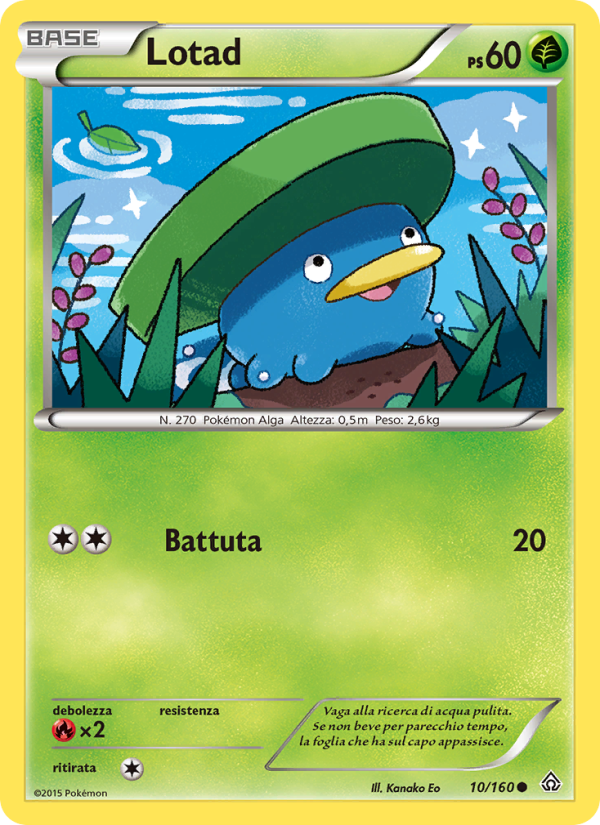 Lotad 010/164 — Primal Clash (Italian Pokémon TCG card)