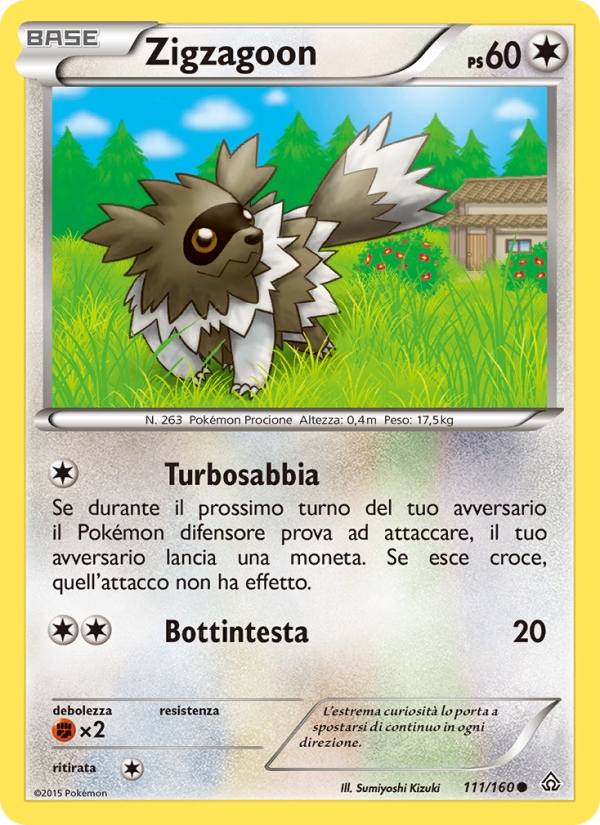 Zigzagoon 111/164 — Primal Clash (Italian Pokémon TCG card)