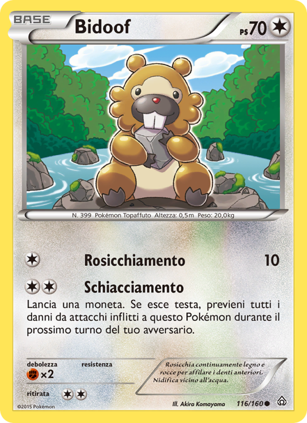 Bidoof 116/164 — Primal Clash (Italian Pokémon TCG card)