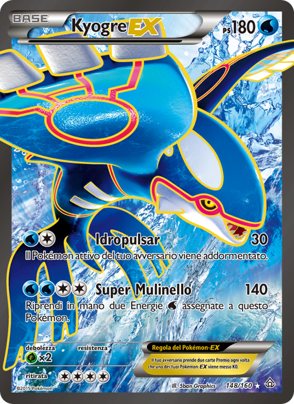 Kyogre EX 148/164 — Primal Clash (Italian Pokémon TCG card)