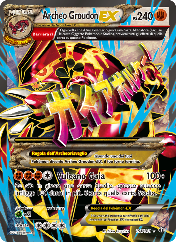 Archeo Groudon EX 151/164 — Primal Clash (Italian Pokémon TCG card)