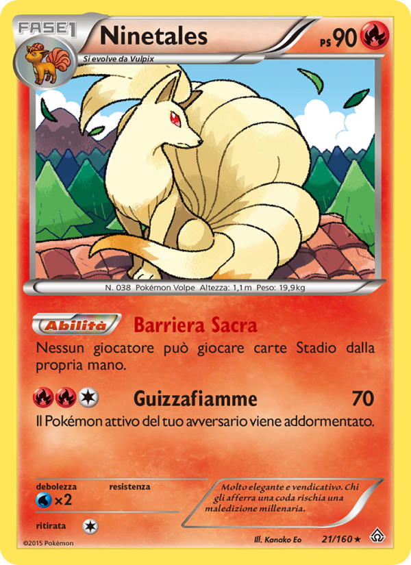 Ninetales 021/164 — Primal Clash (Italian Pokémon TCG card)