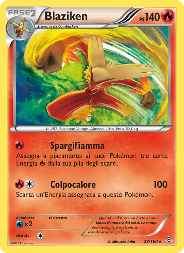 Blaziken 028/164 — Primal Clash (Italian Pokémon TCG card)