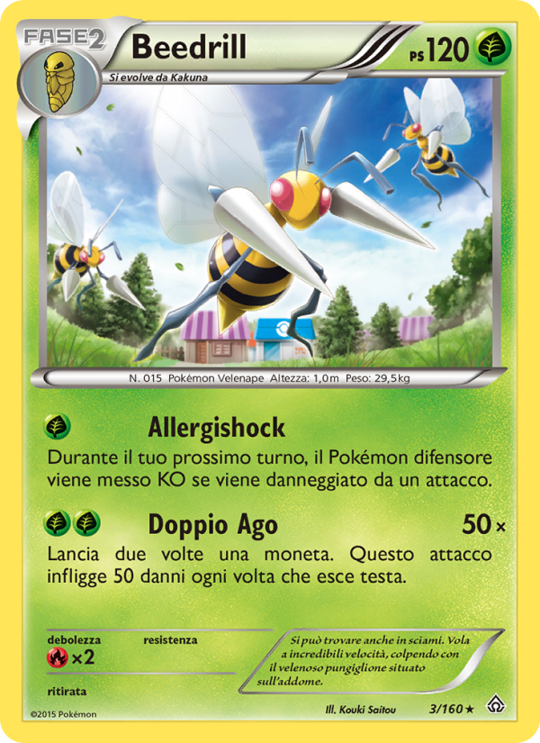Beedrill 003/164 — Primal Clash (Italian Pokémon TCG card)