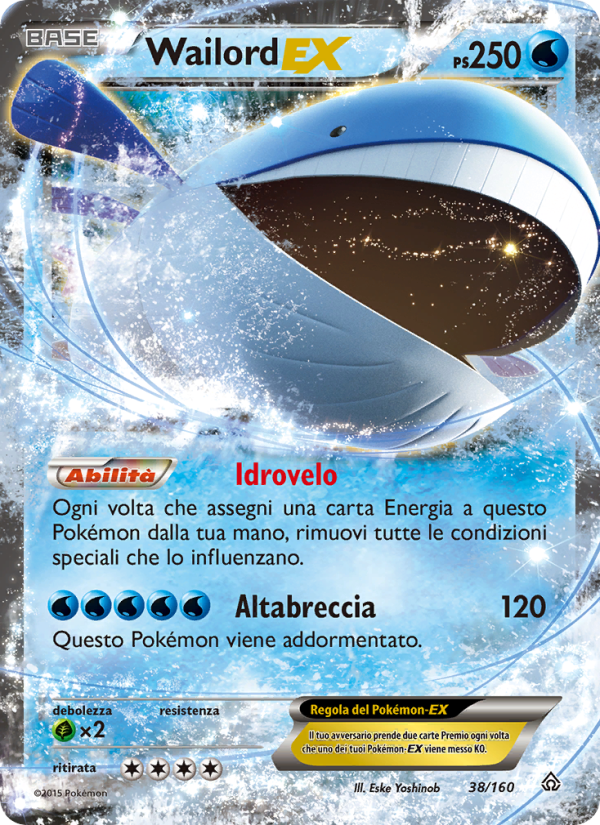Wailord EX 038/164 — Primal Clash (Italian Pokémon TCG card)