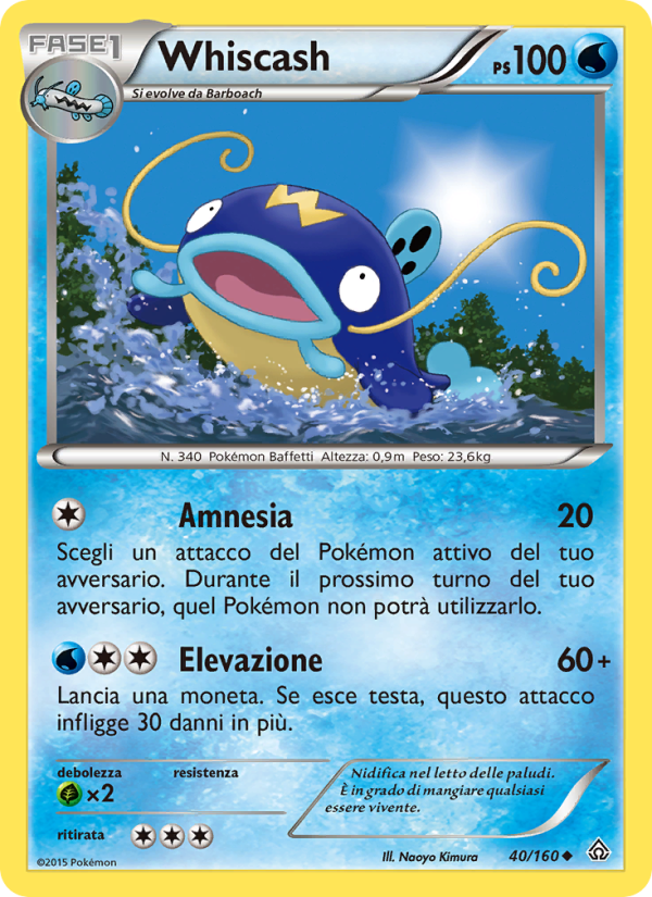 Whiscash 040/164 — Primal Clash (Italian Pokémon TCG card)