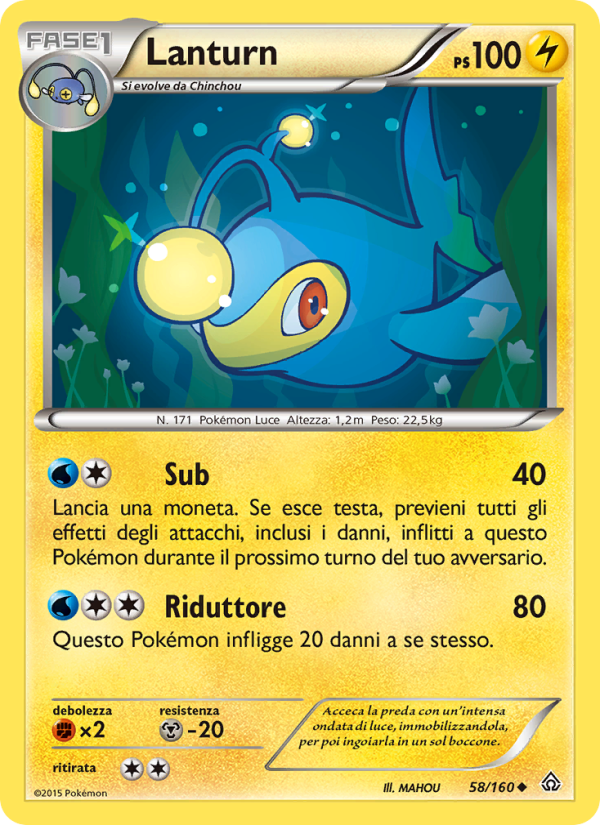 Lanturn 058/164 — Primal Clash (Italian Pokémon TCG card)
