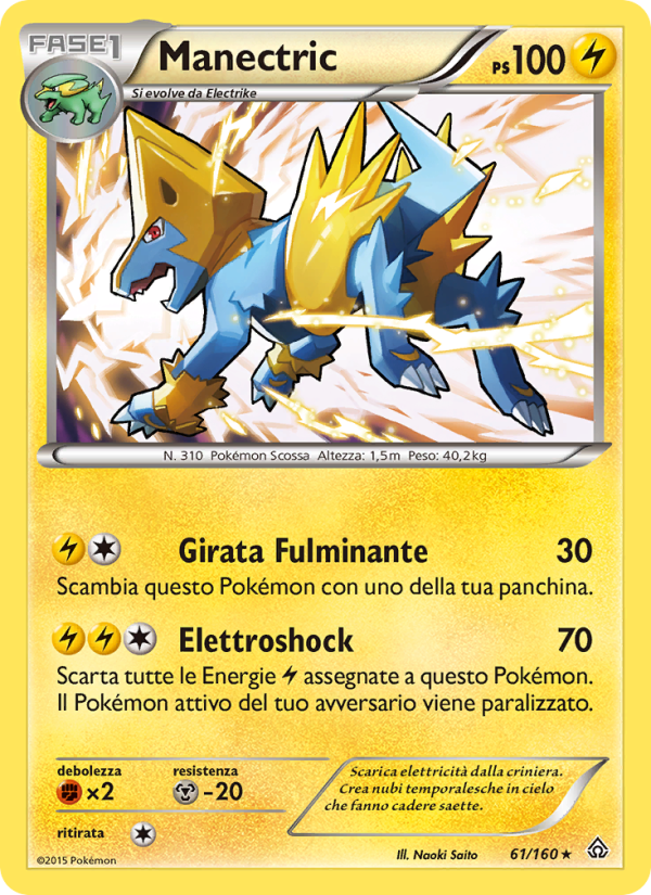 Manectric 061/164 — Primal Clash (Italian Pokémon TCG card)