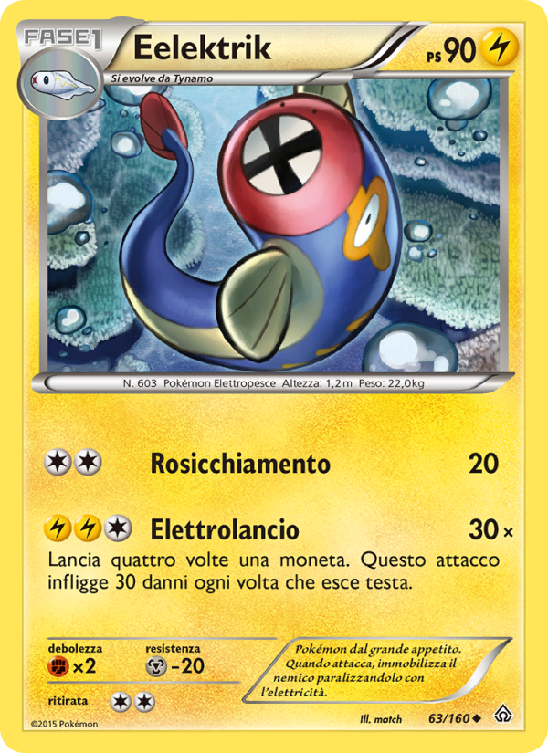 Eelektrik 063/164 — Primal Clash (Italian Pokémon TCG card)