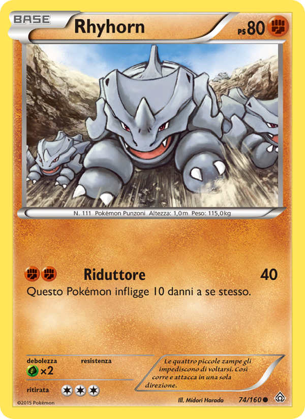 Rhyhorn 074/164 — Primal Clash (Italian Pokémon TCG card)