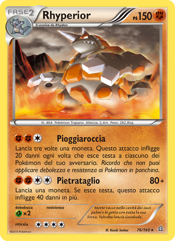 Rhyperior 076/164 — Primal Clash (Italian Pokémon TCG card)