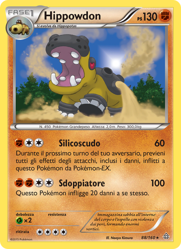 Hippowdon 088/164 — Primal Clash (Italian Pokémon TCG card)