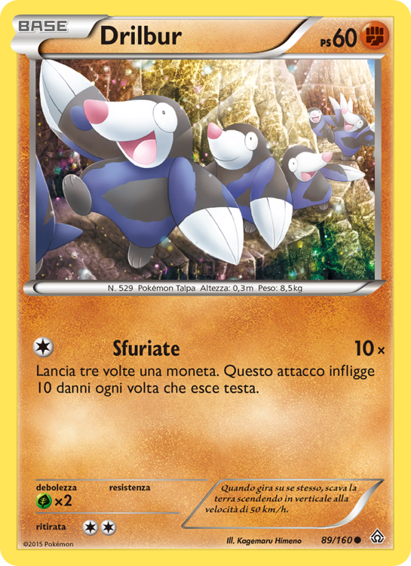 Drilbur 089/164 — Primal Clash (Italian Pokémon TCG card)