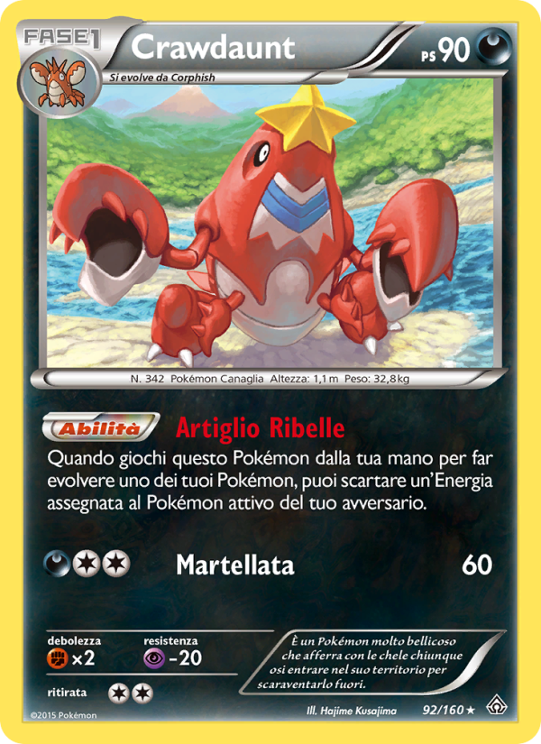 Crawdaunt 092/164 — Primal Clash (Italian Pokémon TCG card)