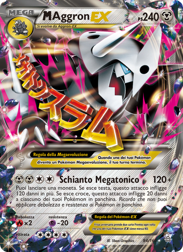 M Aggron EX 094/164 — Primal Clash (Italian Pokémon TCG card)