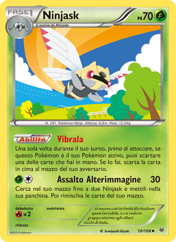 Ninjask 010/112 — Roaring Skies (Italian Pokémon TCG card)