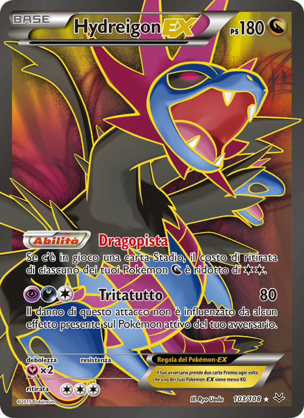 Hydreigon EX 103/112 — Roaring Skies (Italian Pokémon TCG card)