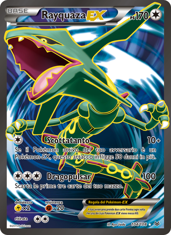 Rayquaza EX 104/112 — Roaring Skies (Italian Pokémon TCG card)