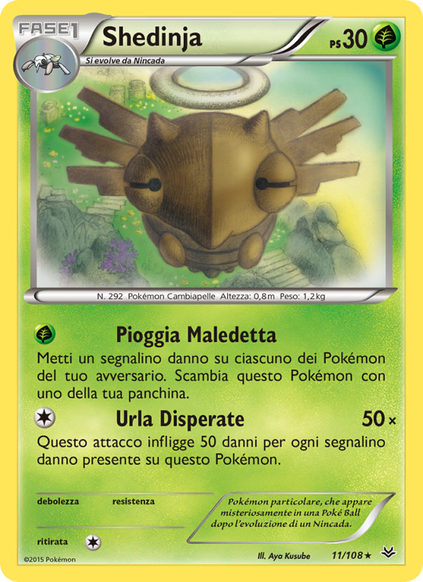 Shedinja 011/112 — Roaring Skies (Italian Pokémon TCG card)
