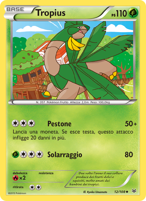 Tropius 012/112 — Roaring Skies (Italian Pokémon TCG card)