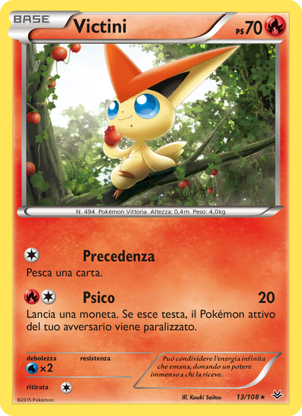 Victini 013/112 — Roaring Skies (Italian Pokémon TCG card)