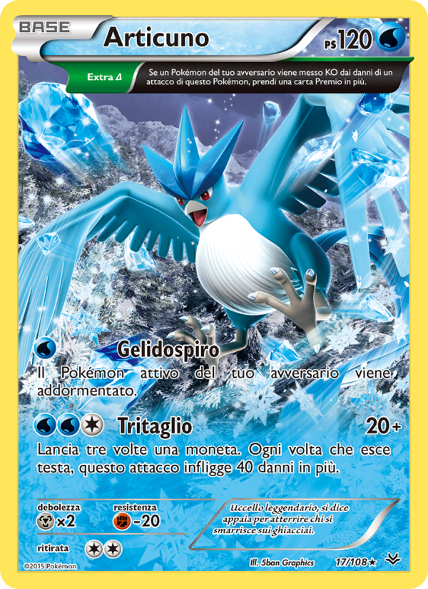 Articuno 017/112 — Roaring Skies (Italian Pokémon TCG card)