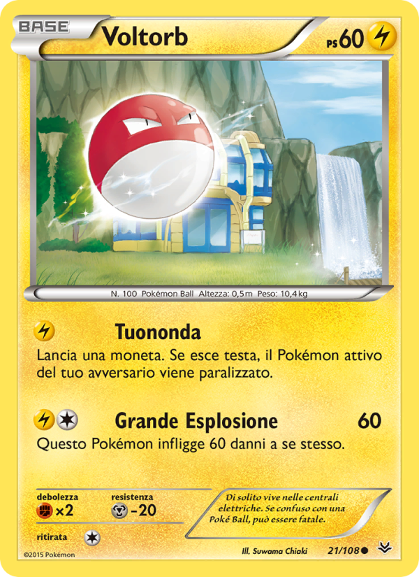 Voltorb 021/112 — Roaring Skies (Italian Pokémon TCG card)