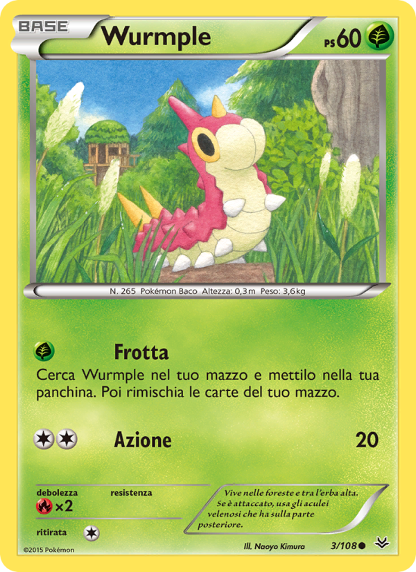 Wurmple 003/112 — Roaring Skies (Italian Pokémon TCG card)