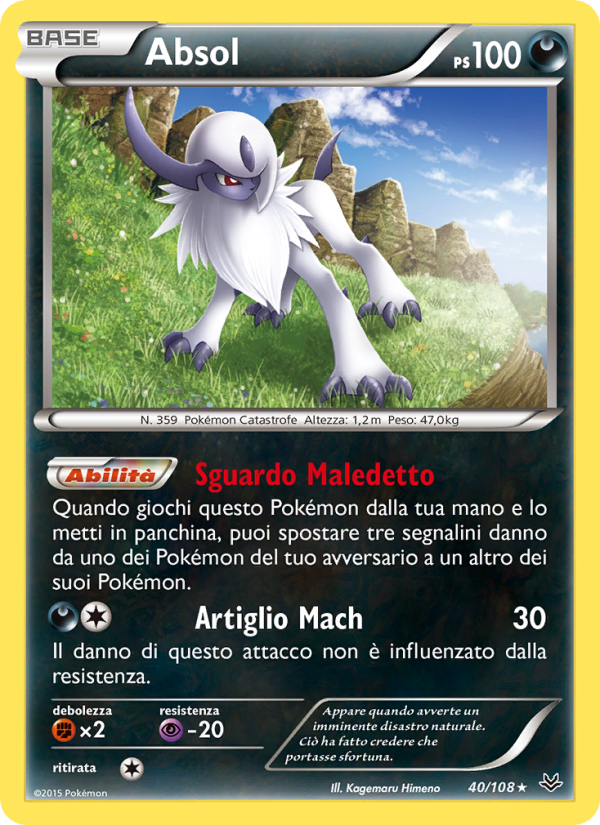 Absol 040/112 — Roaring Skies (Italian Pokémon TCG card)