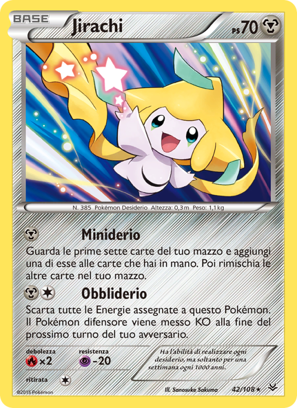 Jirachi 042/112 — Roaring Skies (Italian Pokémon TCG card)