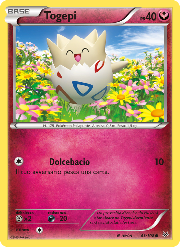 Togepi 043/112 — Roaring Skies (Italian Pokémon TCG card)